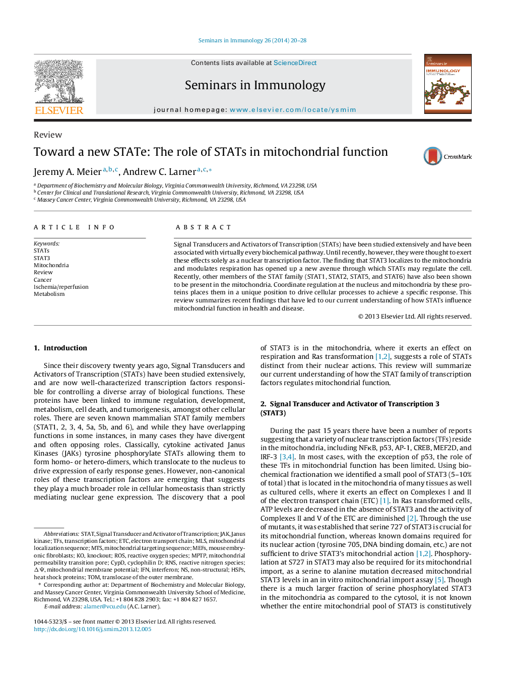 Toward a new STATe: The role of STATs in mitochondrial function