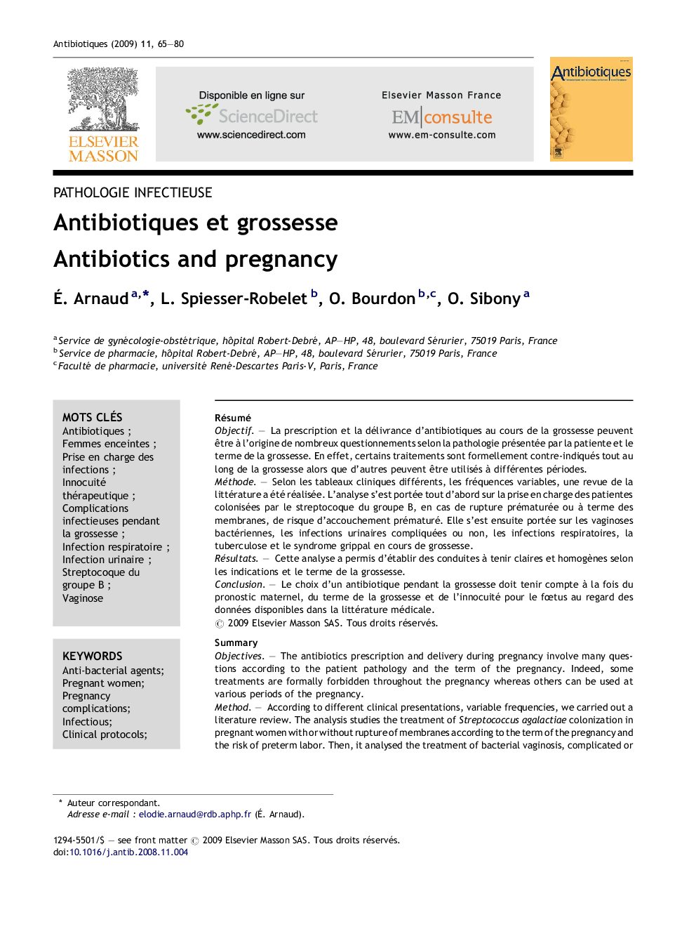 Antibiotiques et grossesse