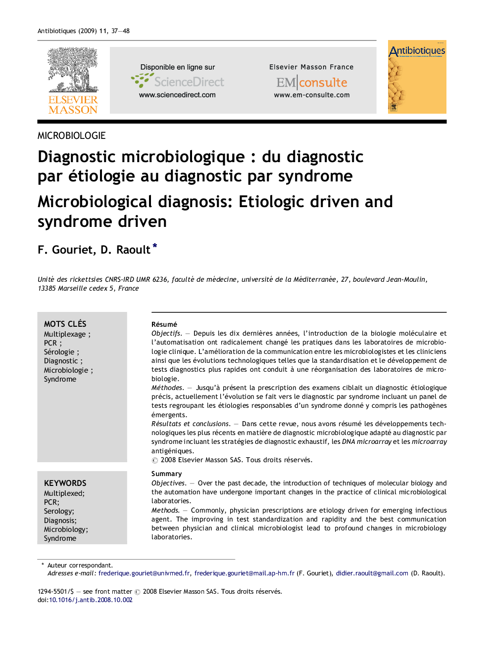 Diagnostic microbiologiqueÂ : du diagnostic par étiologie au diagnostic par syndrome