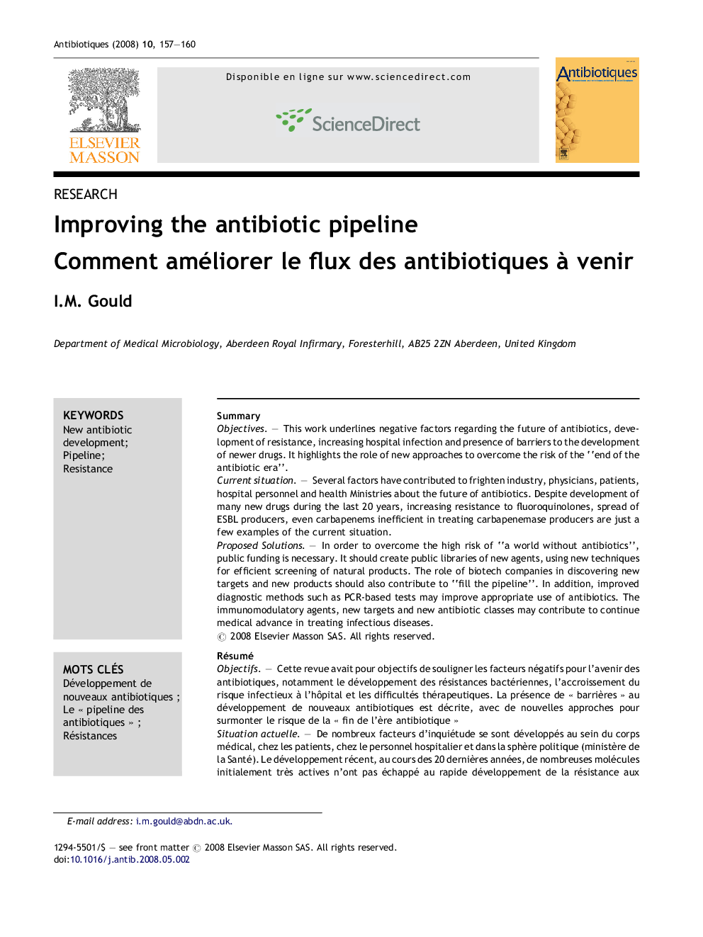 Improving the antibiotic pipeline