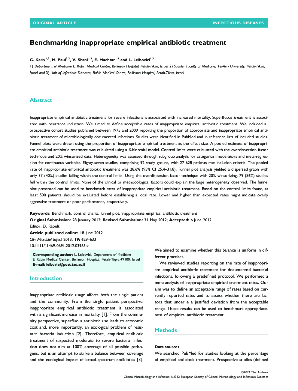 Benchmarking inappropriate empirical antibiotic treatment 