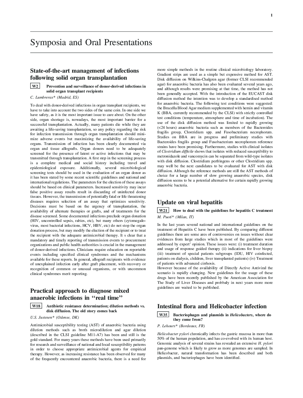 عکس صفحه اول مقاله: Symposia and Oral Presentations Symposia and Oral Presentations