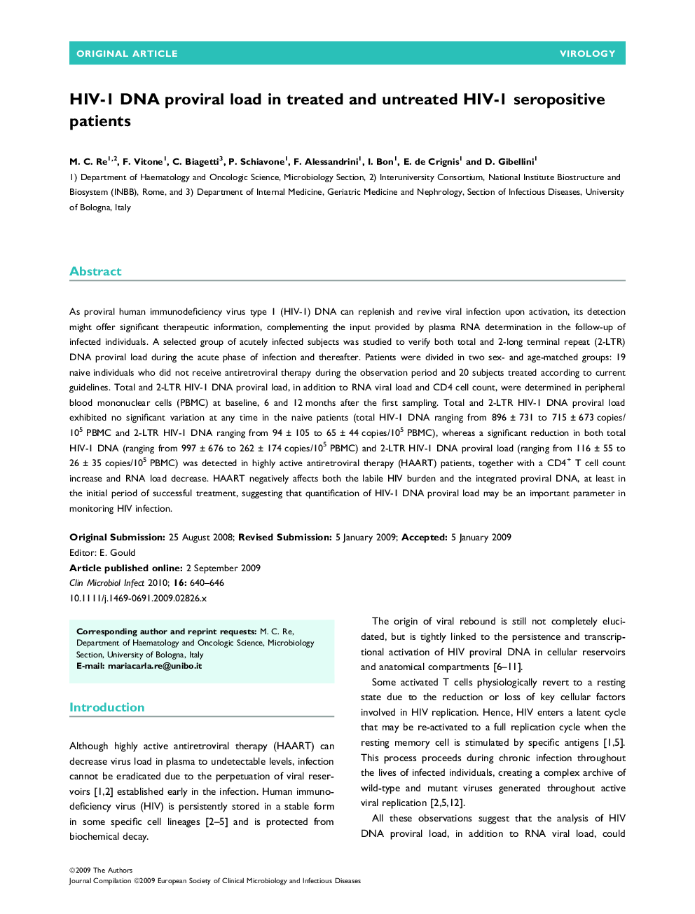HIV-1 DNA proviral load in treated and untreated HIV-1 sero-positive patients 