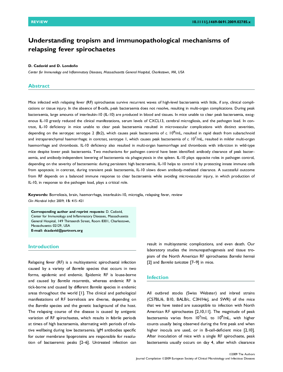 Understanding tropism and immunopathological mechanisms of relapsing fever spirochaetes