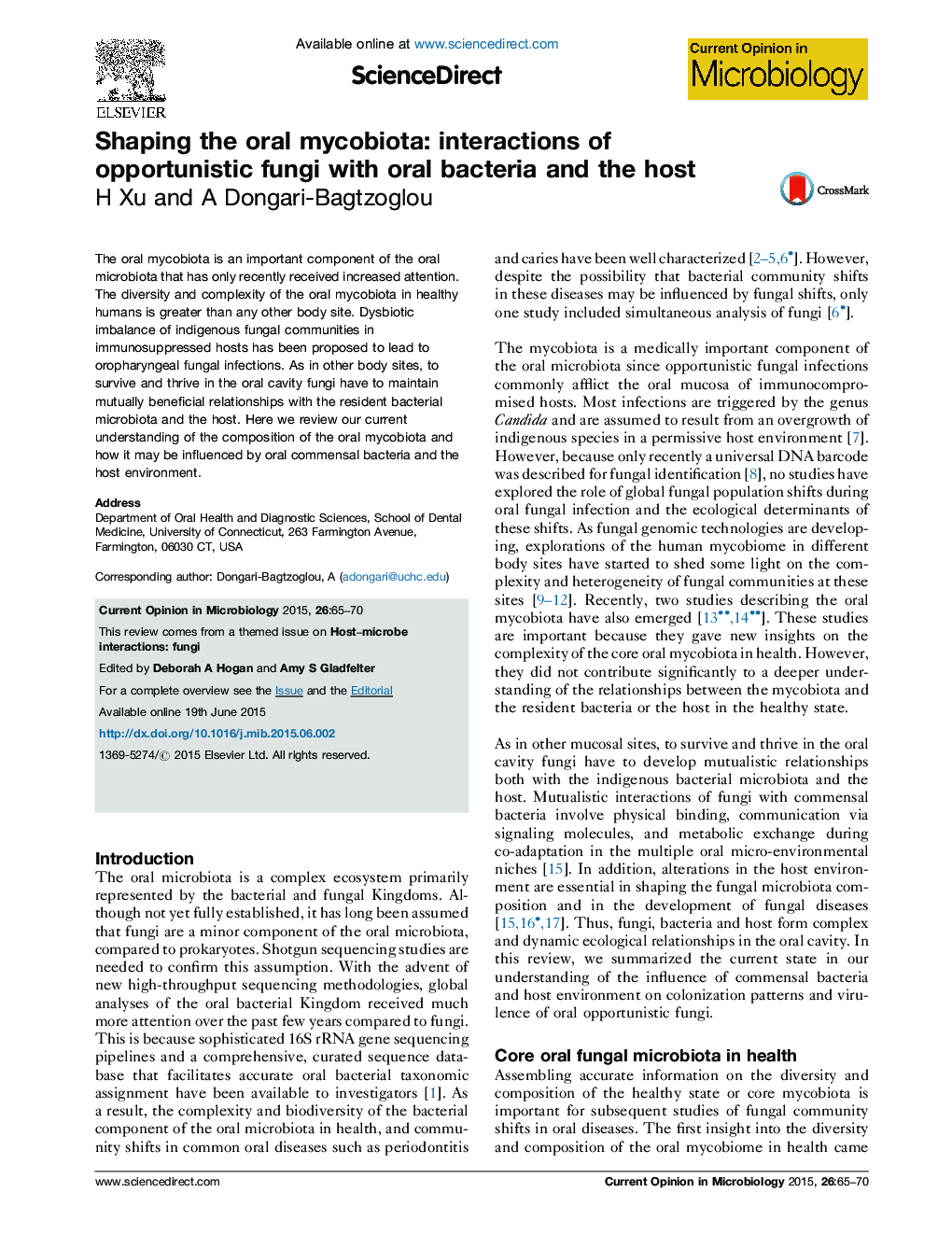 Shaping the oral mycobiota: interactions of opportunistic fungi with oral bacteria and the host