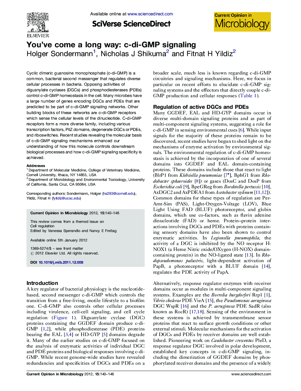 You’ve come a long way: c-di-GMP signaling