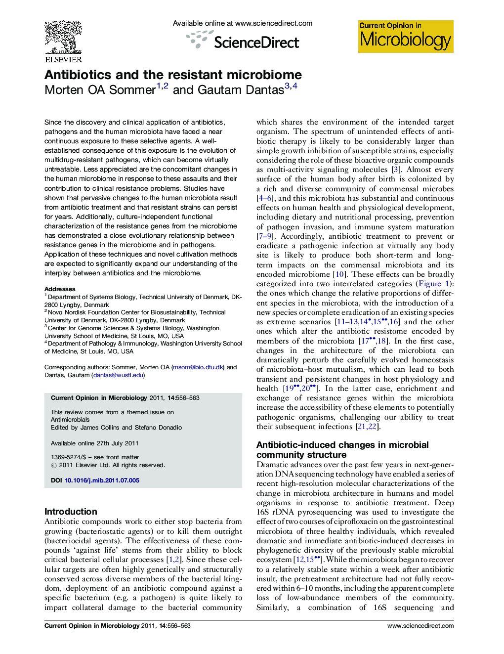 Antibiotics and the resistant microbiome