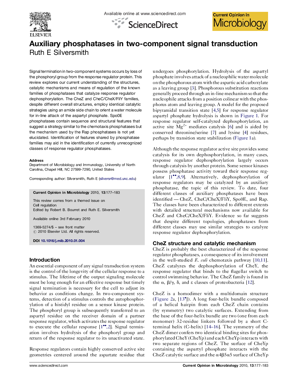 Auxiliary phosphatases in two-component signal transduction