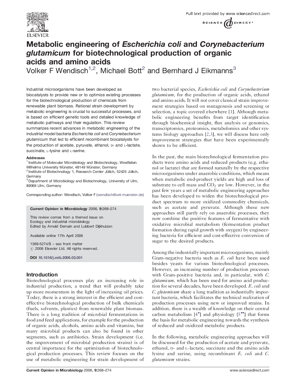 Metabolic engineering of Escherichia coli and Corynebacterium glutamicum for biotechnological production of organic acids and amino acids