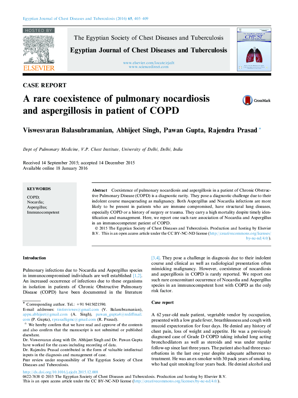 A rare coexistence of pulmonary nocardiosis and aspergillosis in patient of COPD 