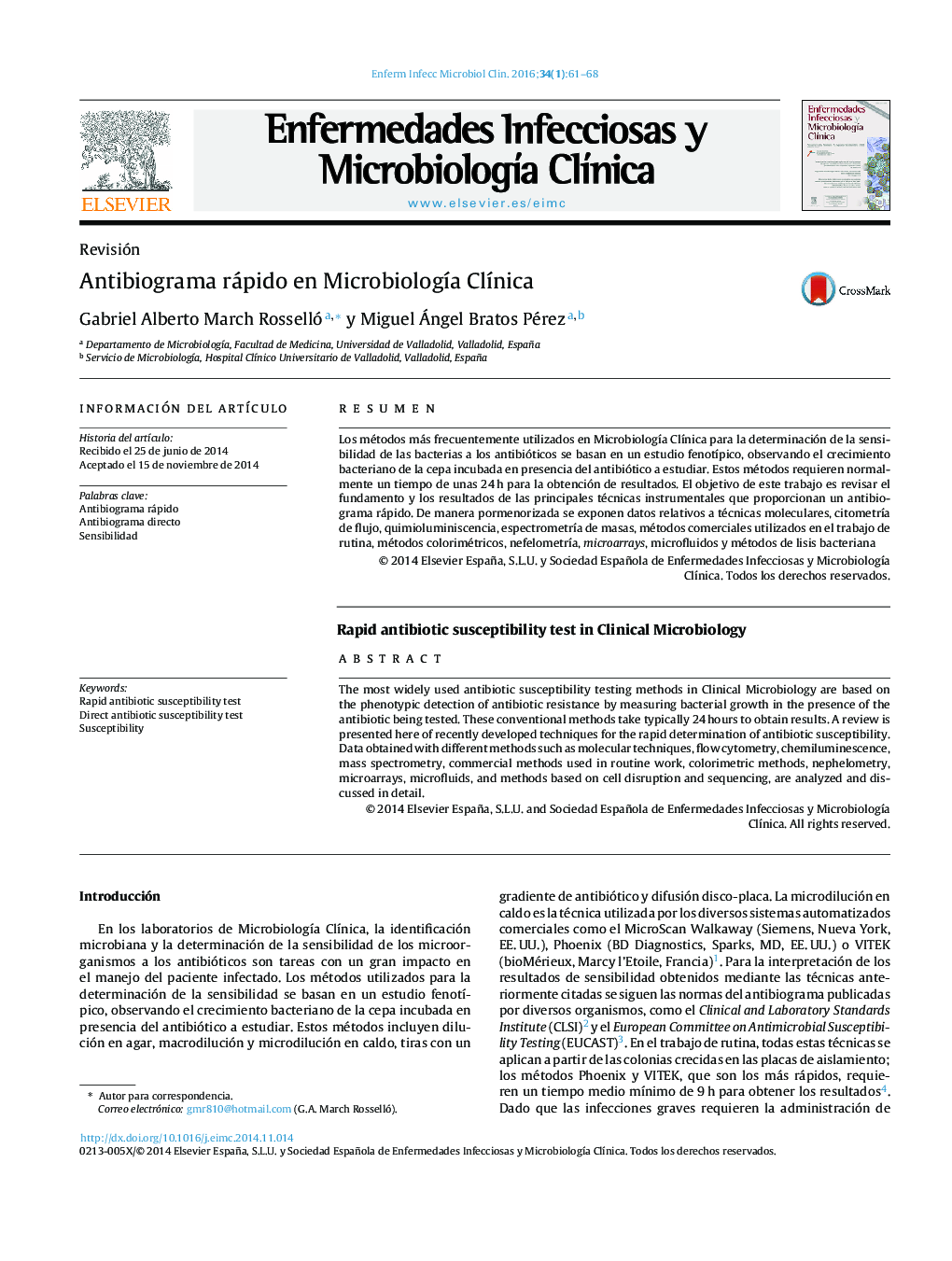 Antibiograma rápido en Microbiología Clínica