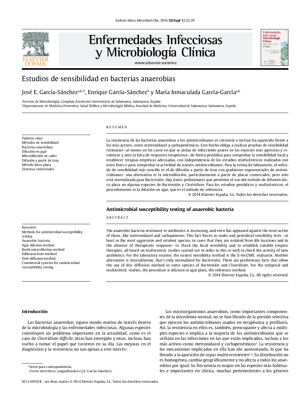 Estudios de sensibilidad en bacterias anaerobias