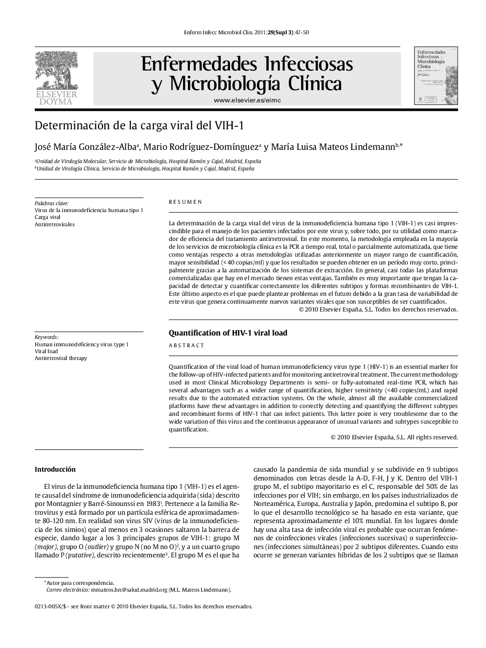 Determinación de la carga viral del VIH-1