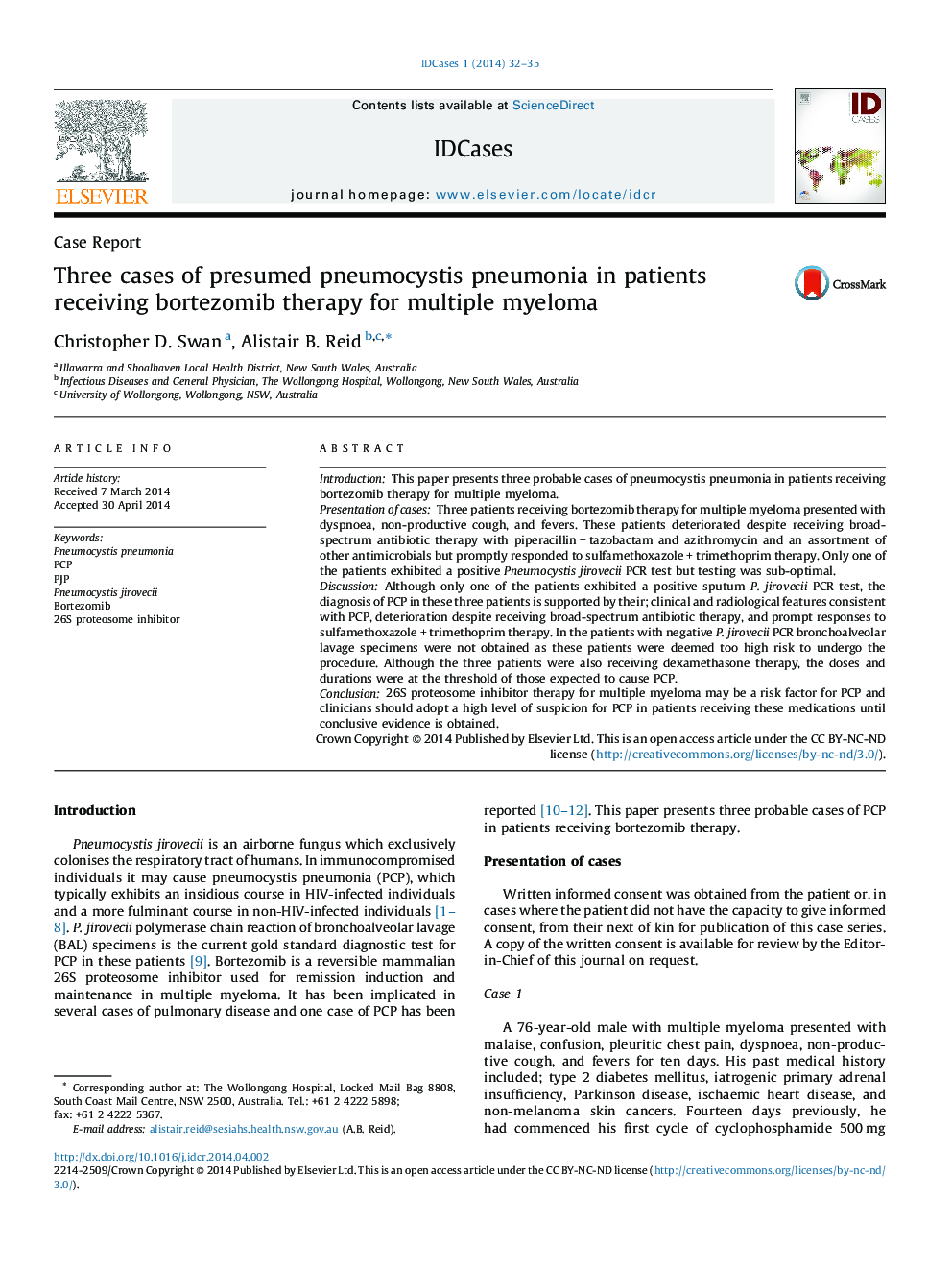 Three cases of presumed pneumocystis pneumonia in patients receiving bortezomib therapy for multiple myeloma