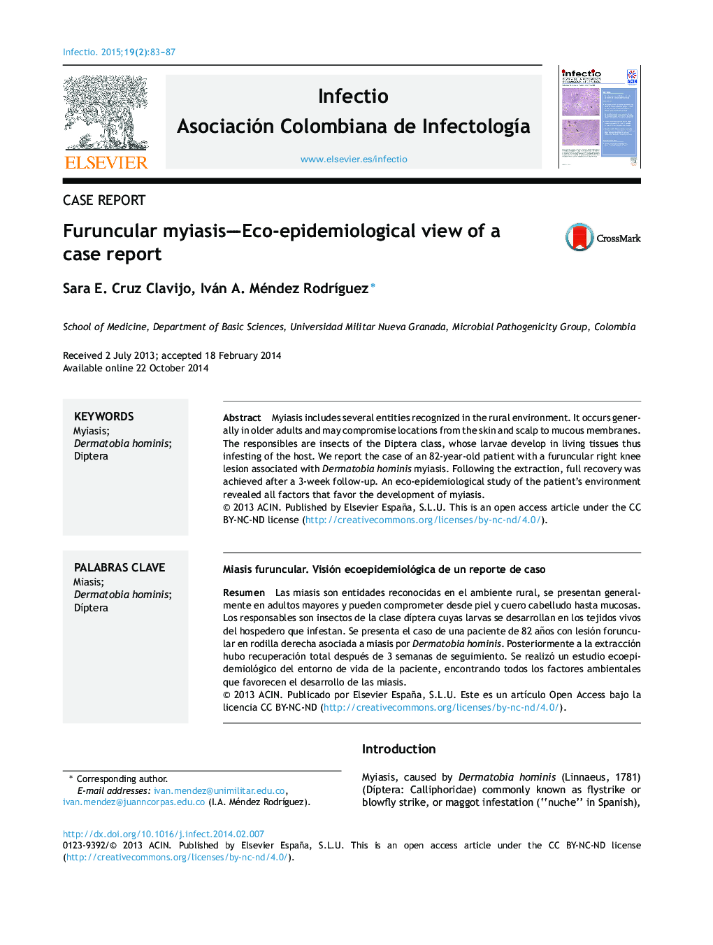 Furuncular myiasis—Eco-epidemiological view of a case report