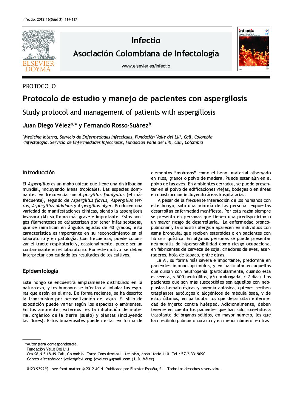 Protocolo de estudio y manejo de pacientes con aspergilosis