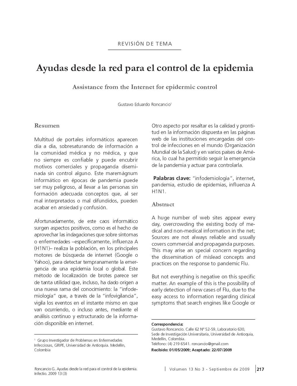 Ayudas desde la red para el control de la epidemia