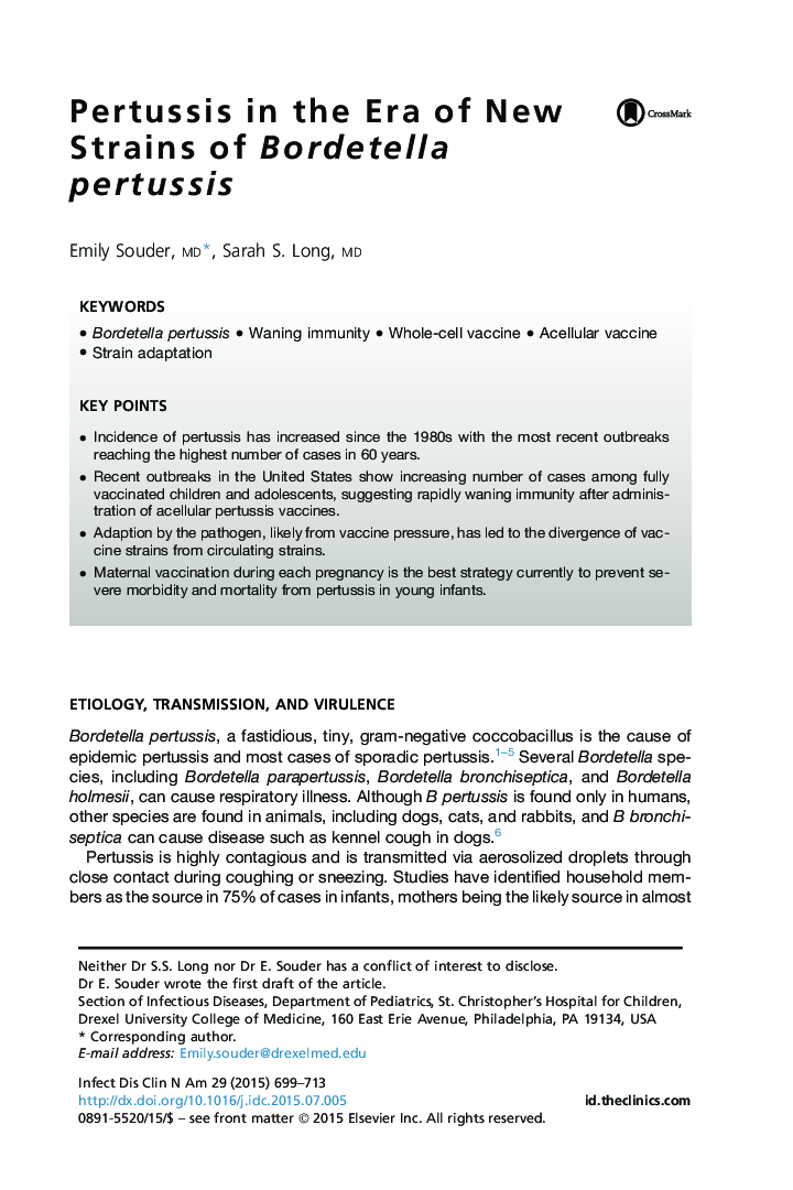 Pertussis in the Era of New Strains of Bordetella pertussis