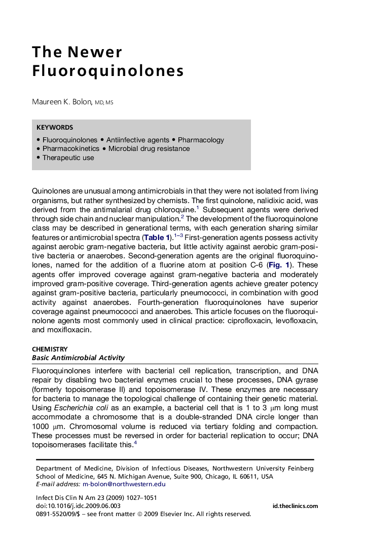 The Newer Fluoroquinolones