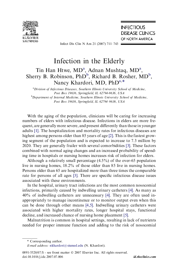 Infection in the Elderly