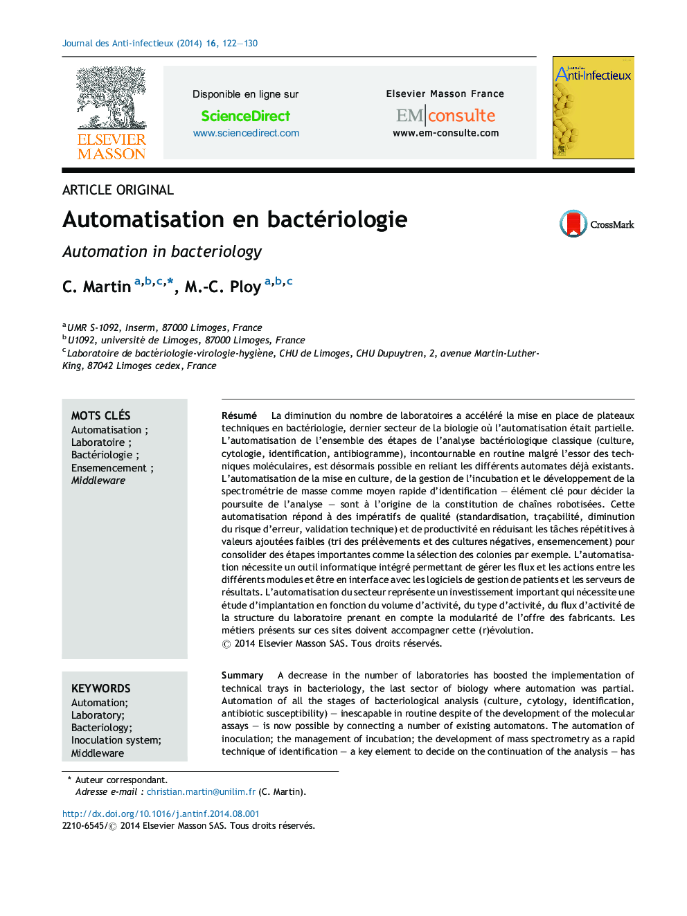 Automatisation en bactériologie