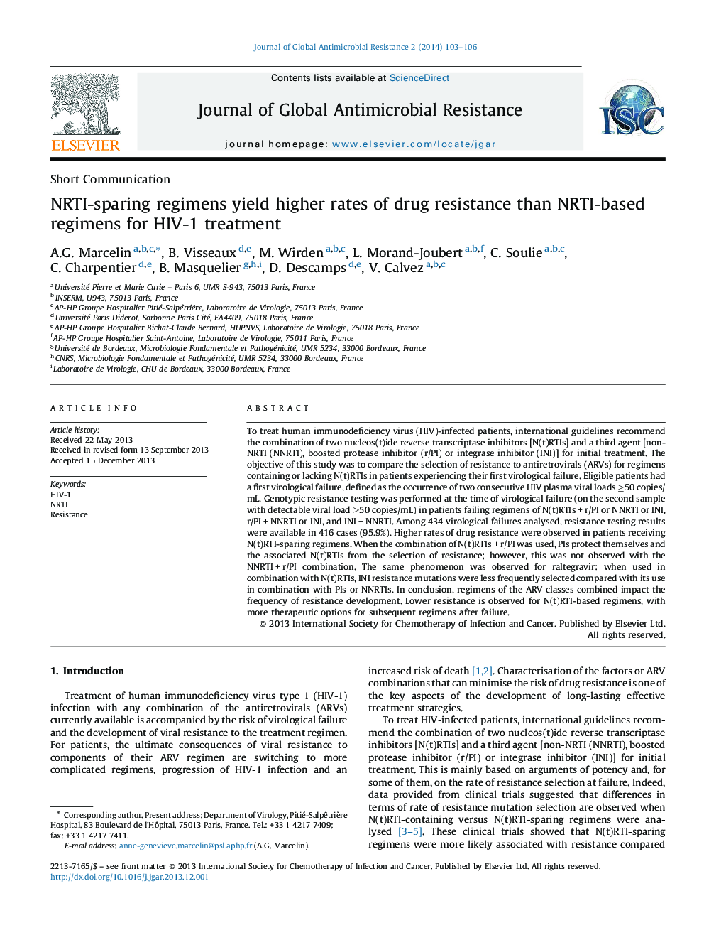 NRTI-sparing regimens yield higher rates of drug resistance than NRTI-based regimens for HIV-1 treatment