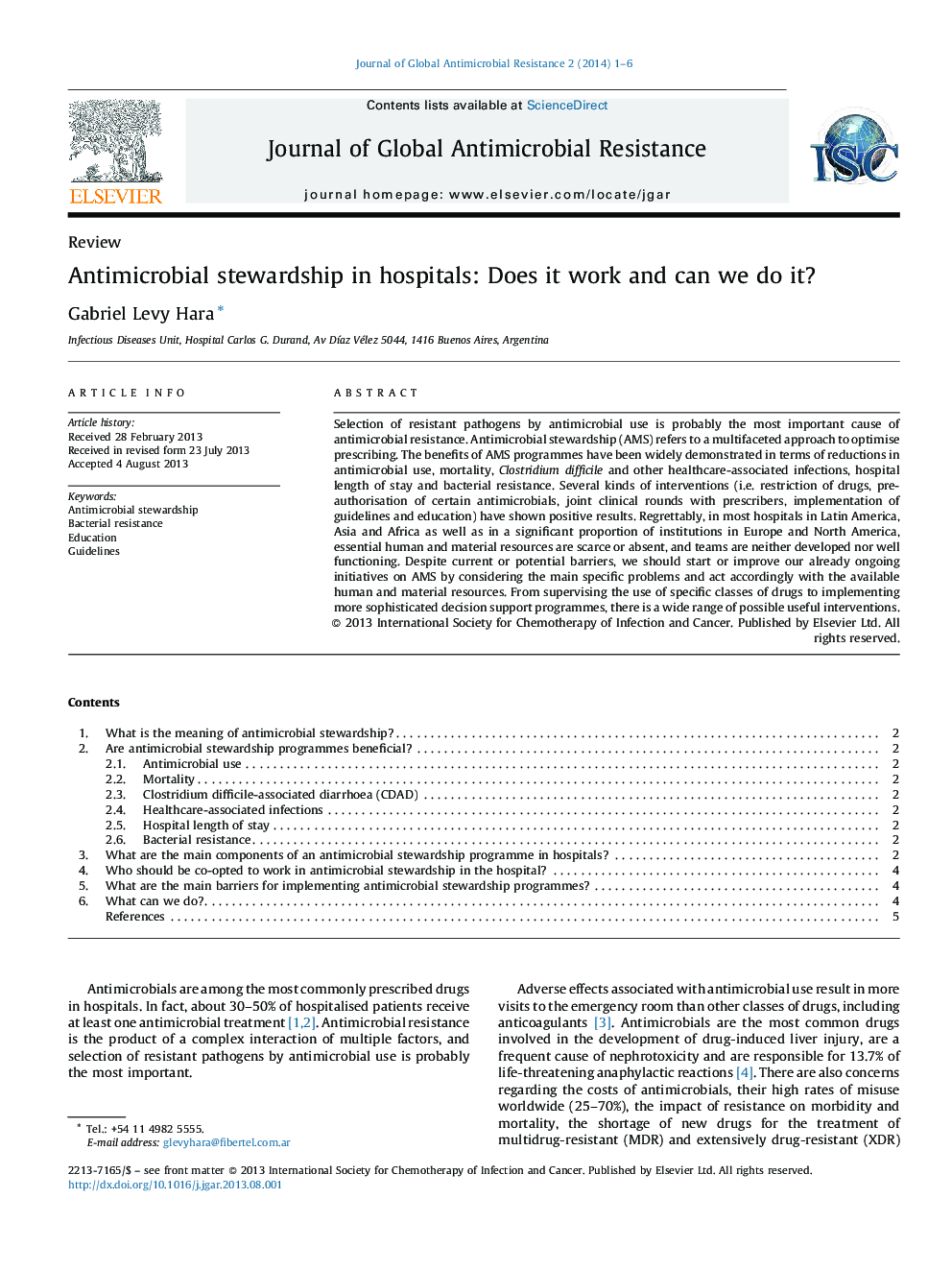 Antimicrobial stewardship in hospitals: Does it work and can we do it?