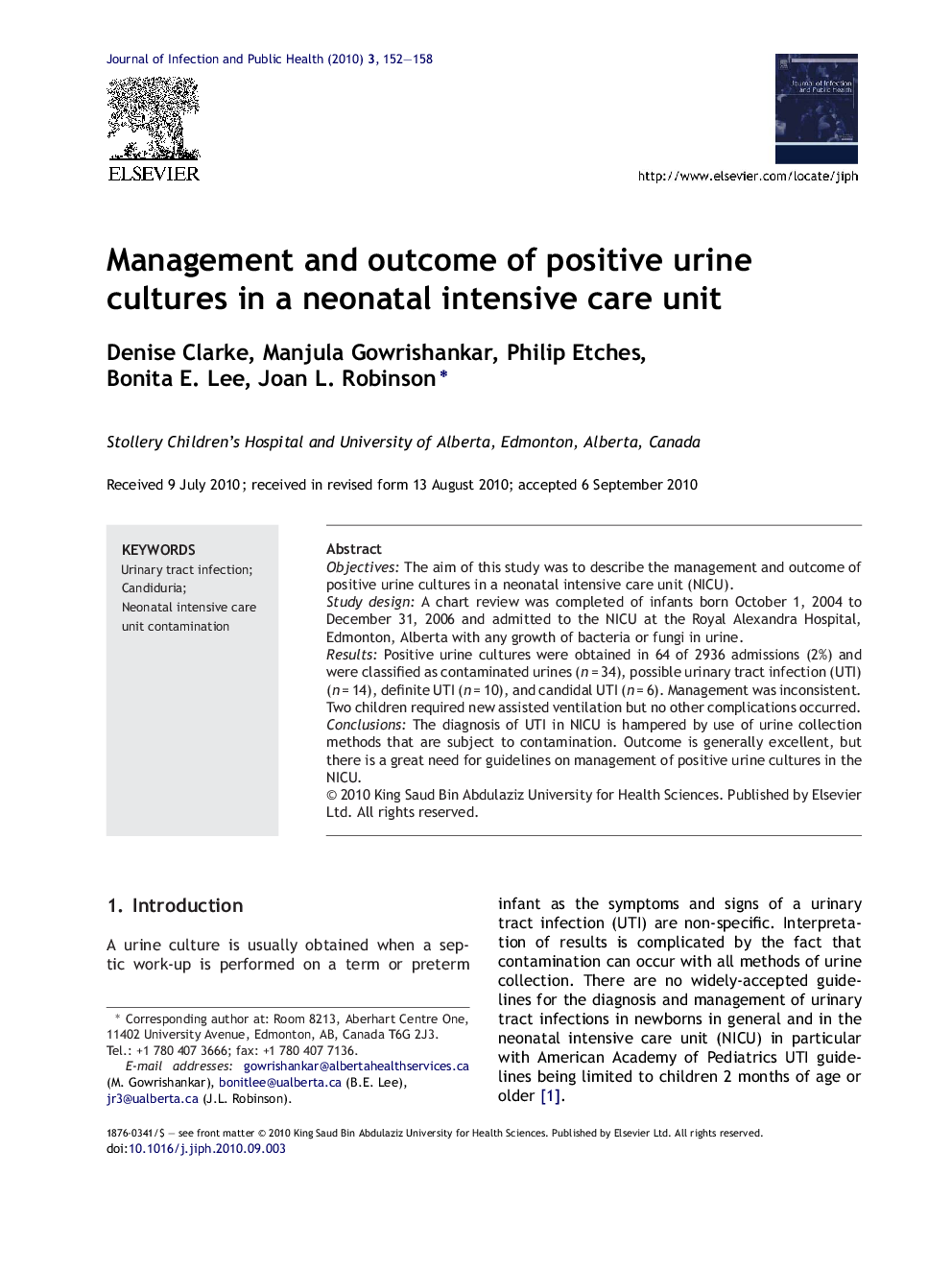 Management and outcome of positive urine cultures in a neonatal intensive care unit