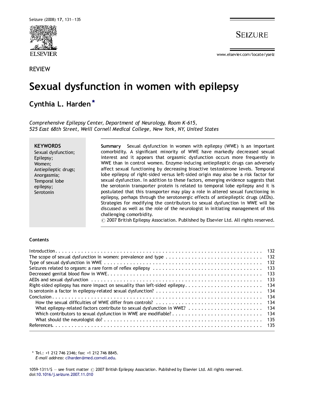 Sexual dysfunction in women with epilepsy
