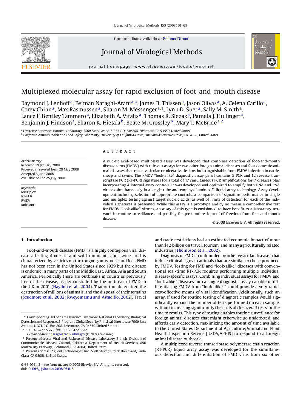 Multiplexed molecular assay for rapid exclusion of foot-and-mouth disease