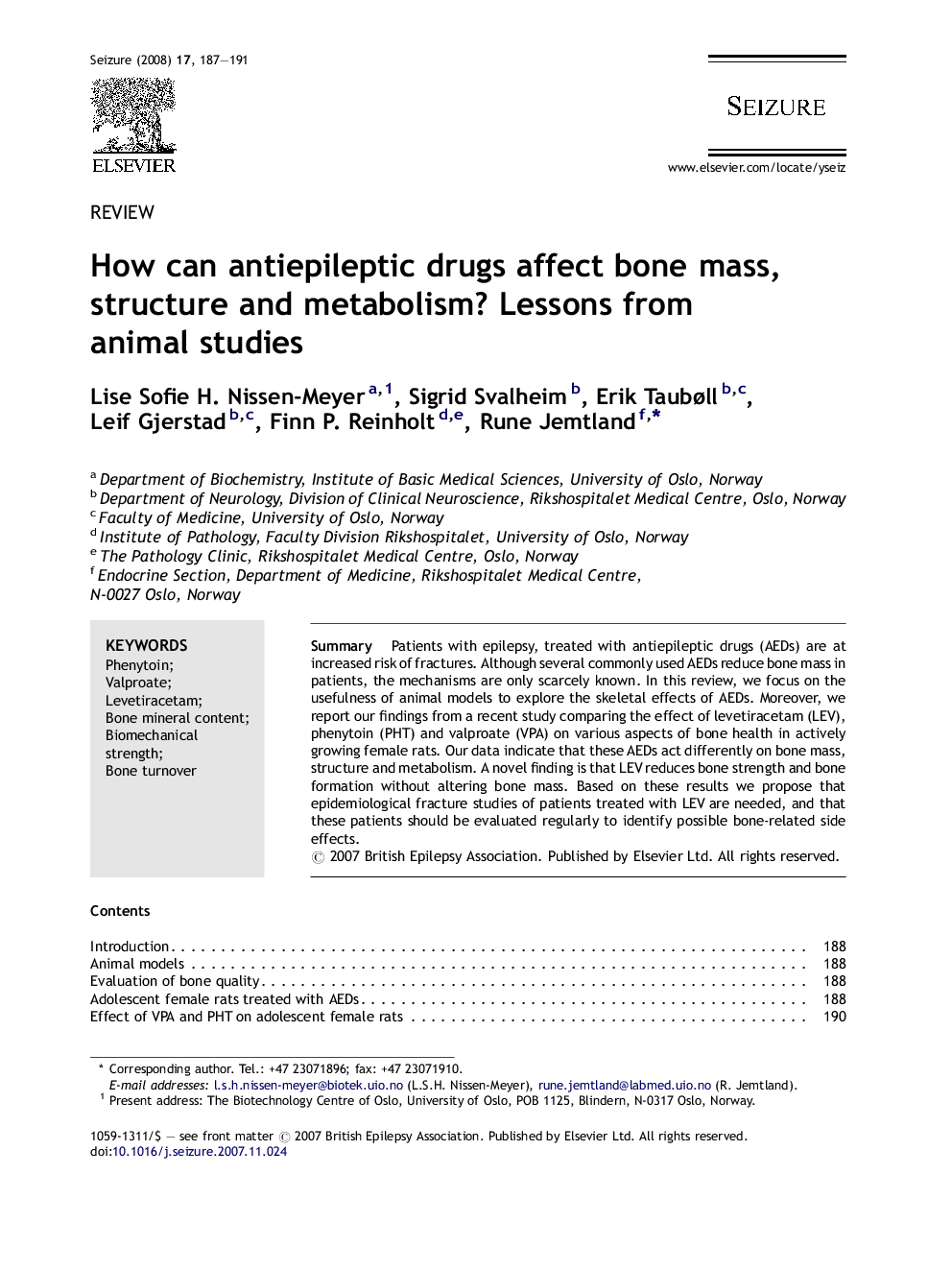 How can antiepileptic drugs affect bone mass, structure and metabolism? Lessons from animal studies