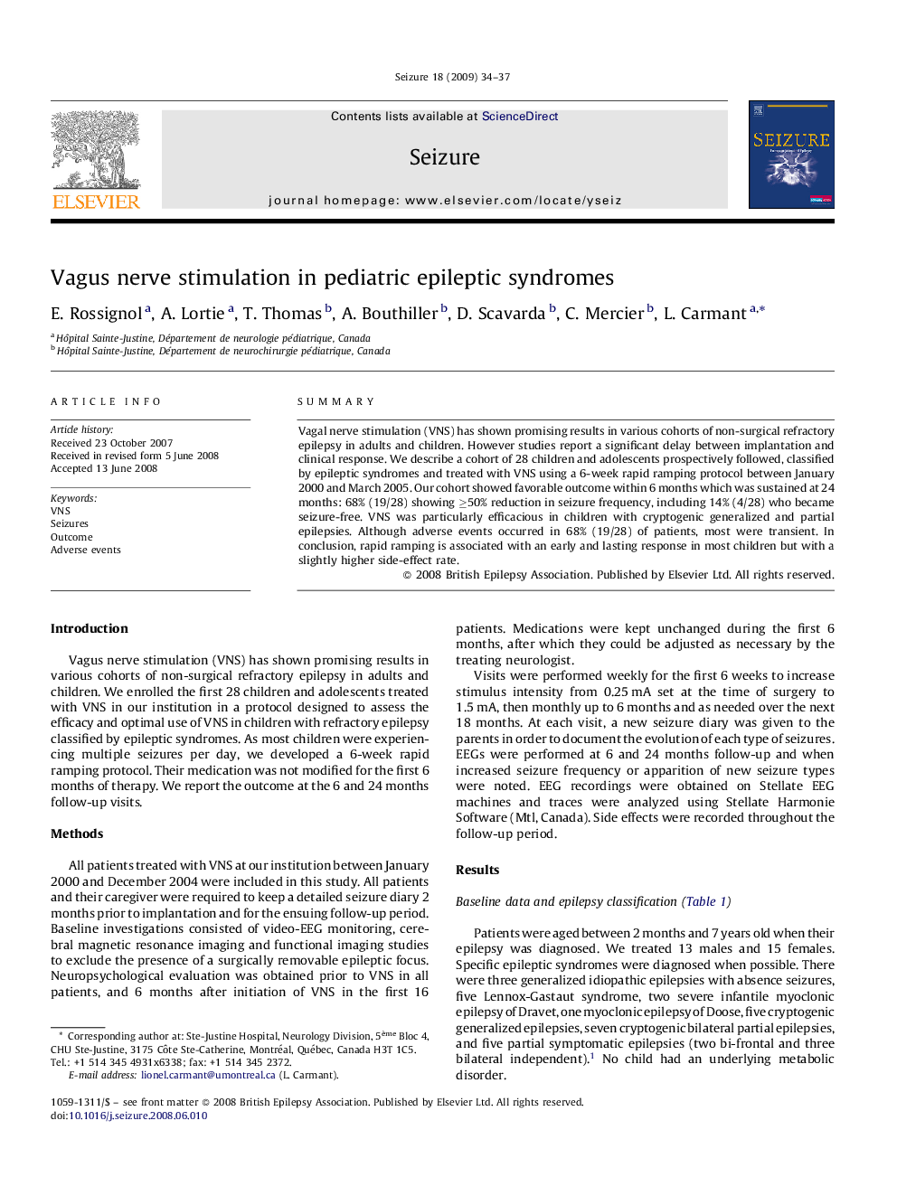 Vagus nerve stimulation in pediatric epileptic syndromes