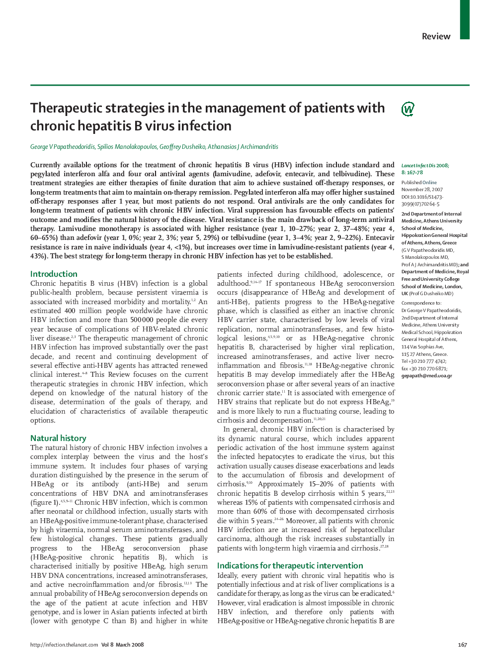 Therapeutic strategies in the management of patients with chronic hepatitis B virus infection