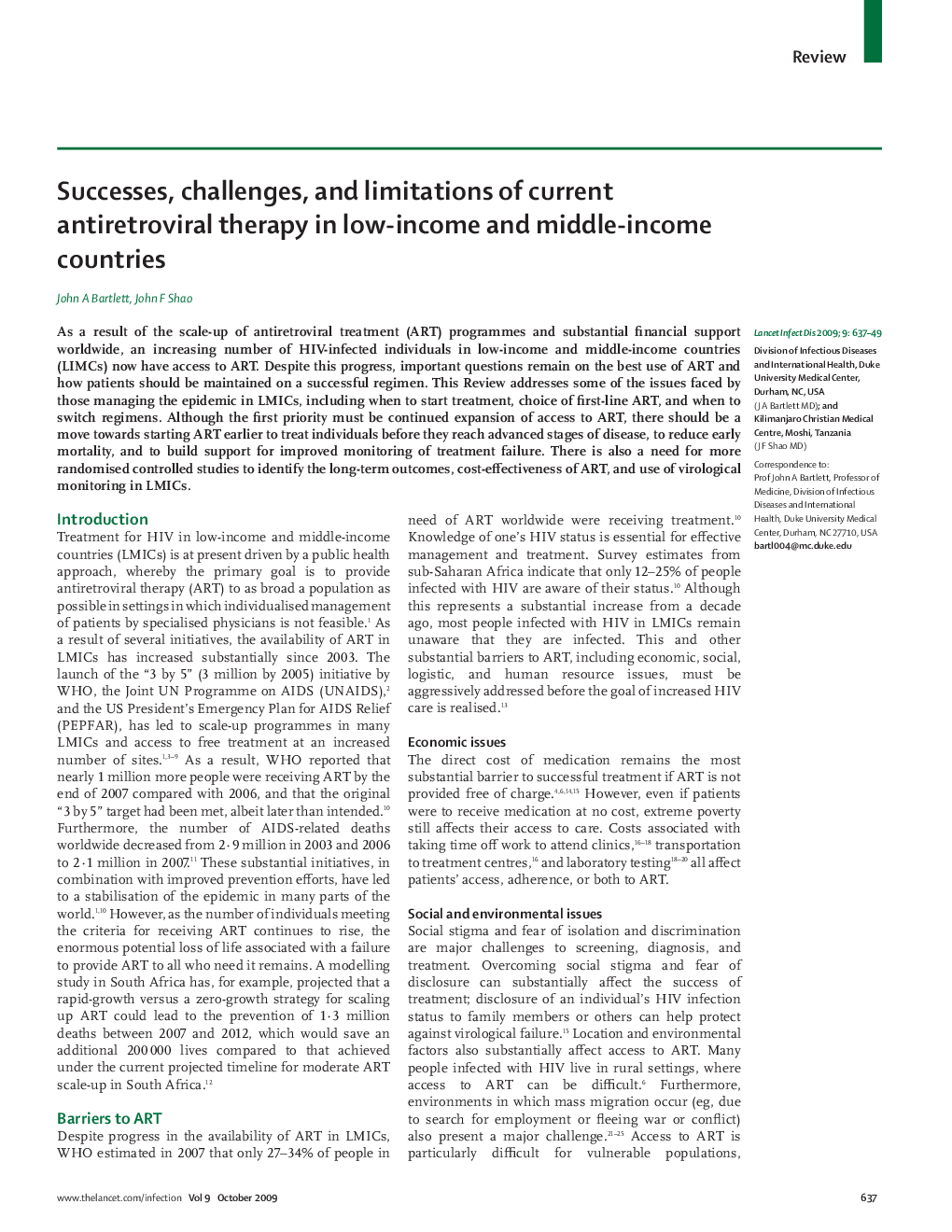 Successes, challenges, and limitations of current antiretroviral therapy in low-income and middle-income countries