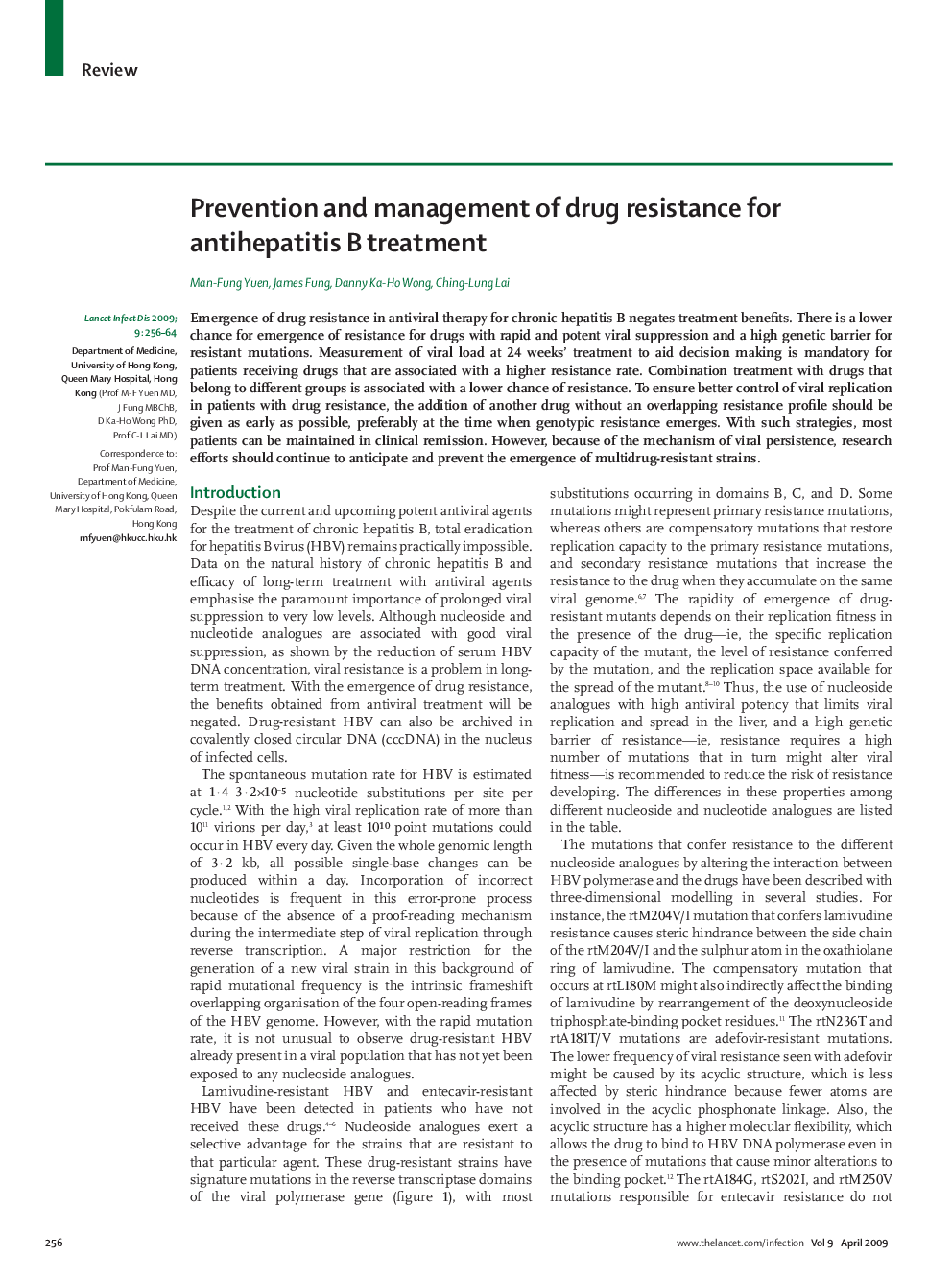 Prevention and management of drug resistance for antihepatitis B treatment