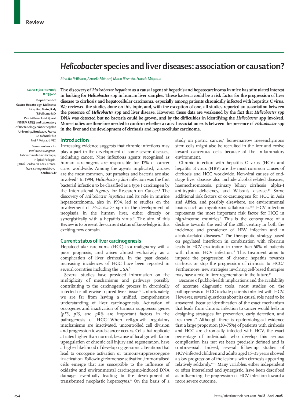 Helicobacter species and liver diseases: association or causation?