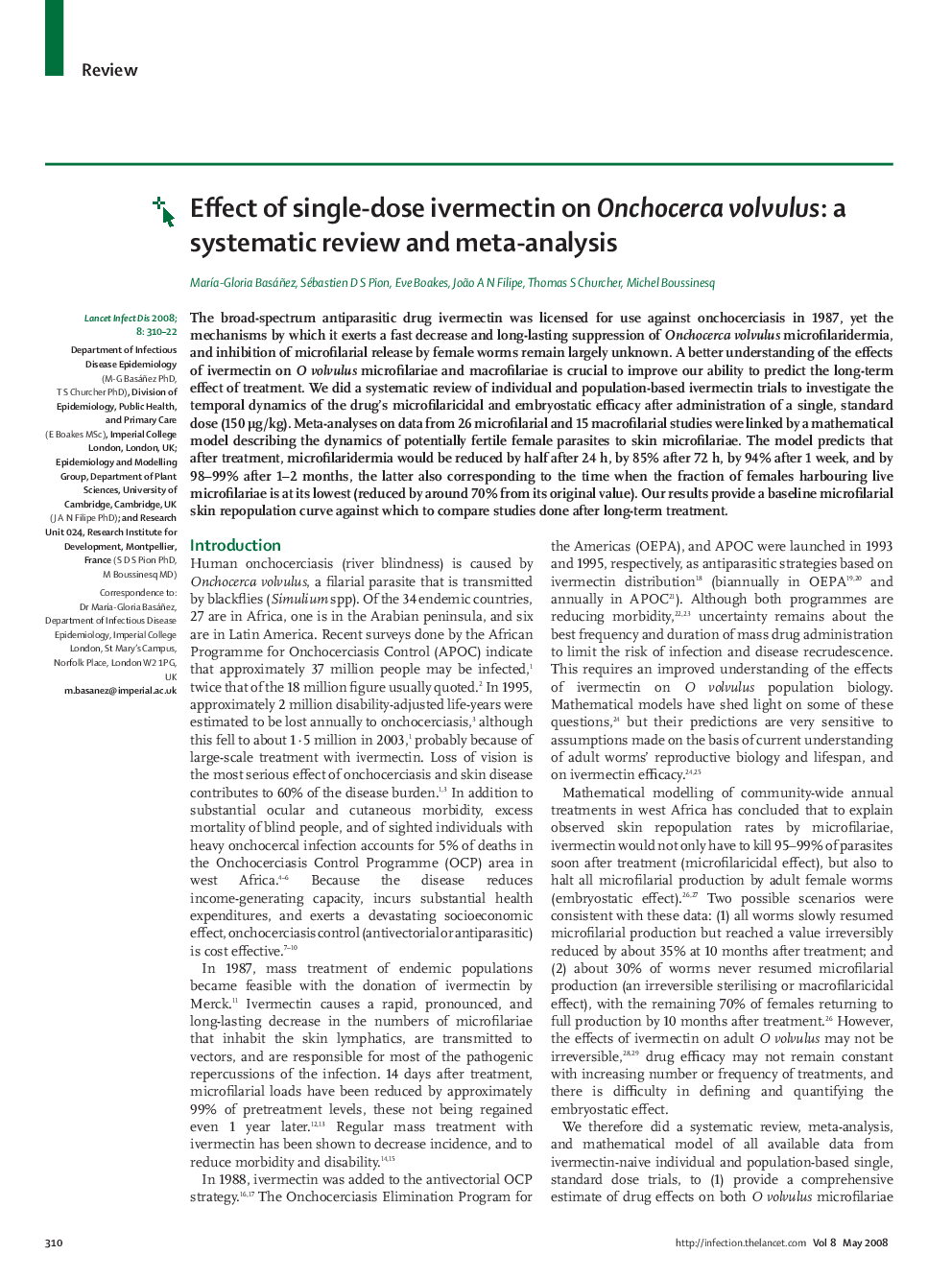 Effect of single-dose ivermectin on Onchocerca volvulus: a systematic review and meta-analysis