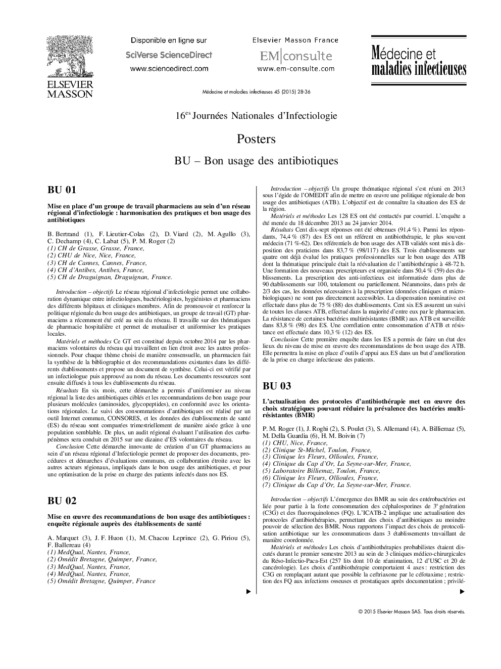 BU - Bon usage des antibiotiques