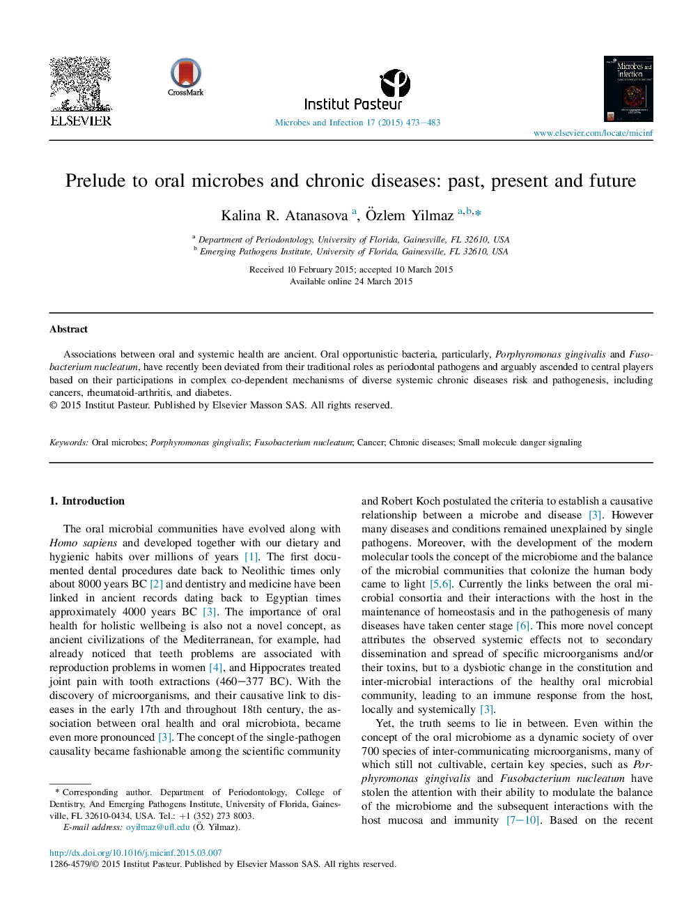 Prelude to oral microbes and chronic diseases: past, present and future