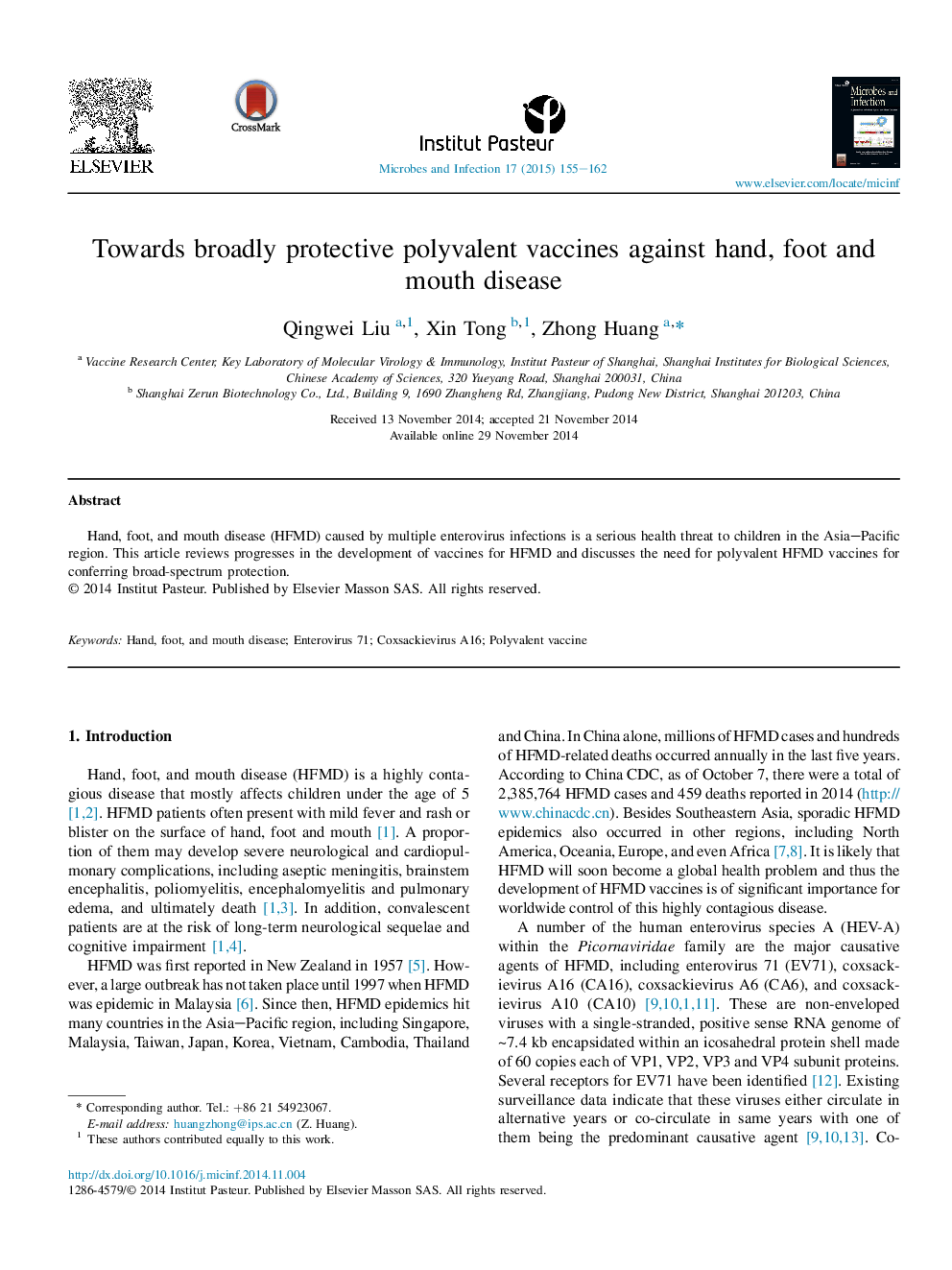 Towards broadly protective polyvalent vaccines against hand, foot and mouth disease