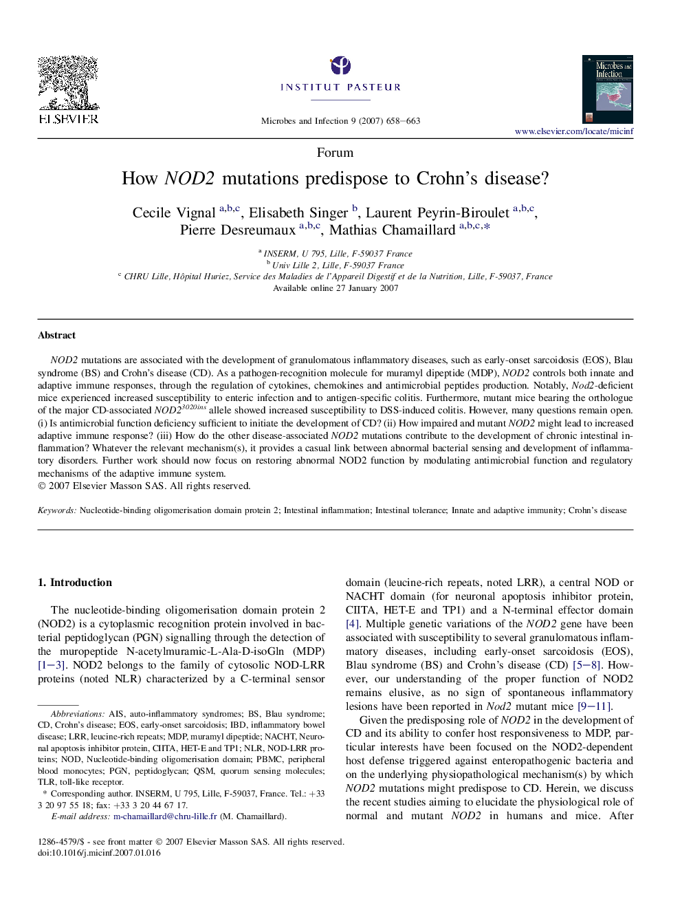 How NOD2 mutations predispose to Crohn's disease?