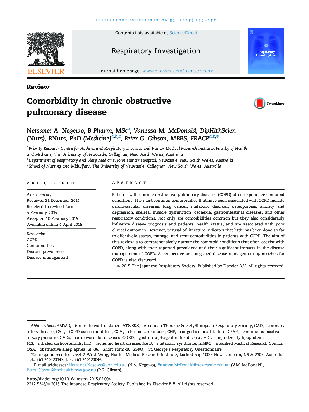 Comorbidity in chronic obstructive pulmonary disease