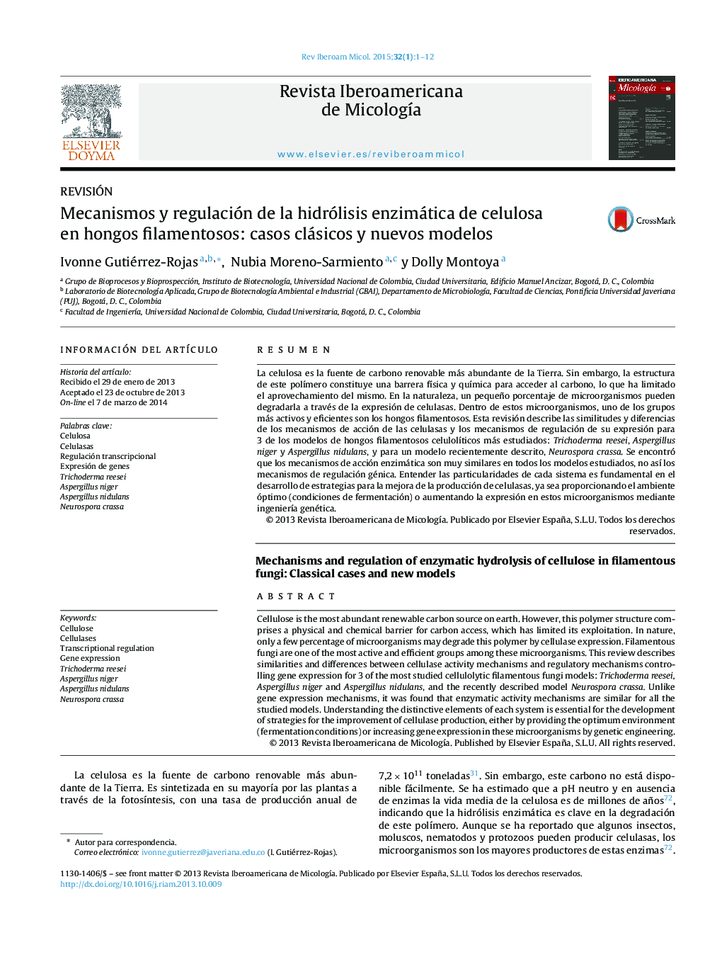 Mecanismos y regulación de la hidrólisis enzimática de celulosa en hongos filamentosos: casos clásicos y nuevos modelos