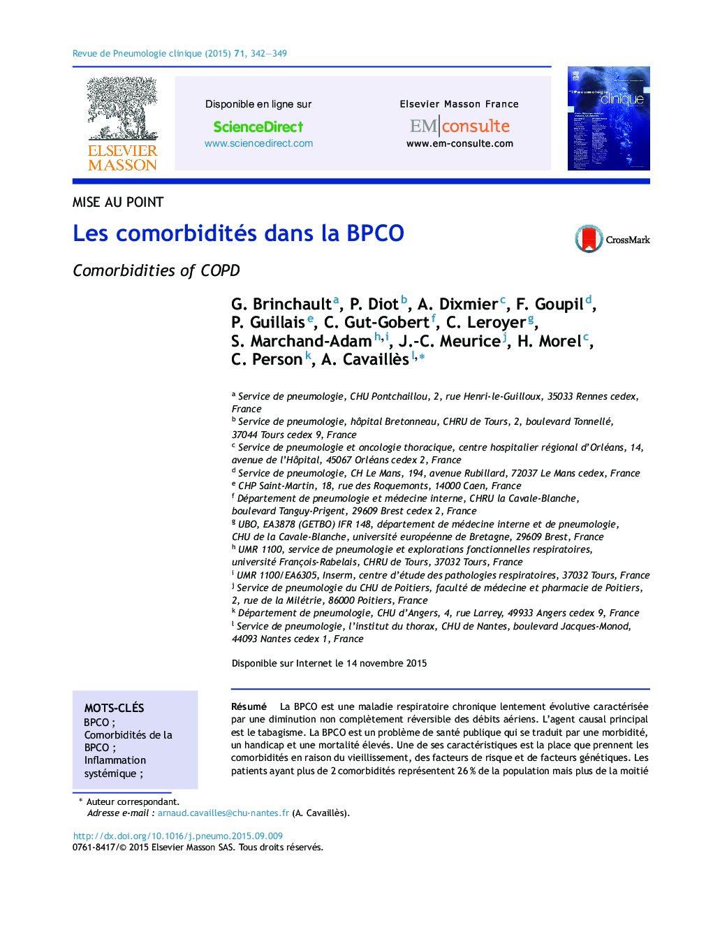 Les comorbidités dans la BPCO