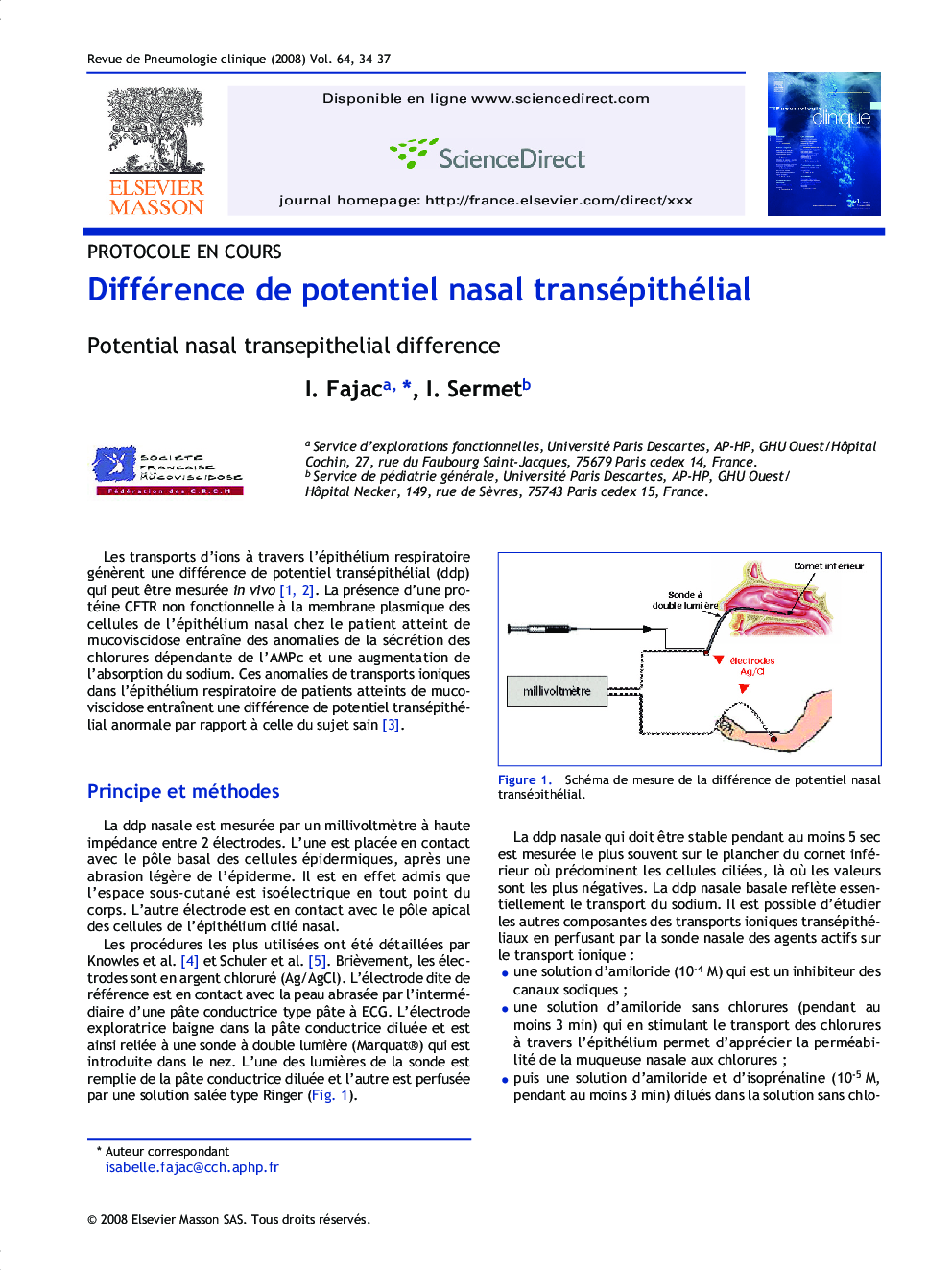 Difference de potentiel nasal transepithelial