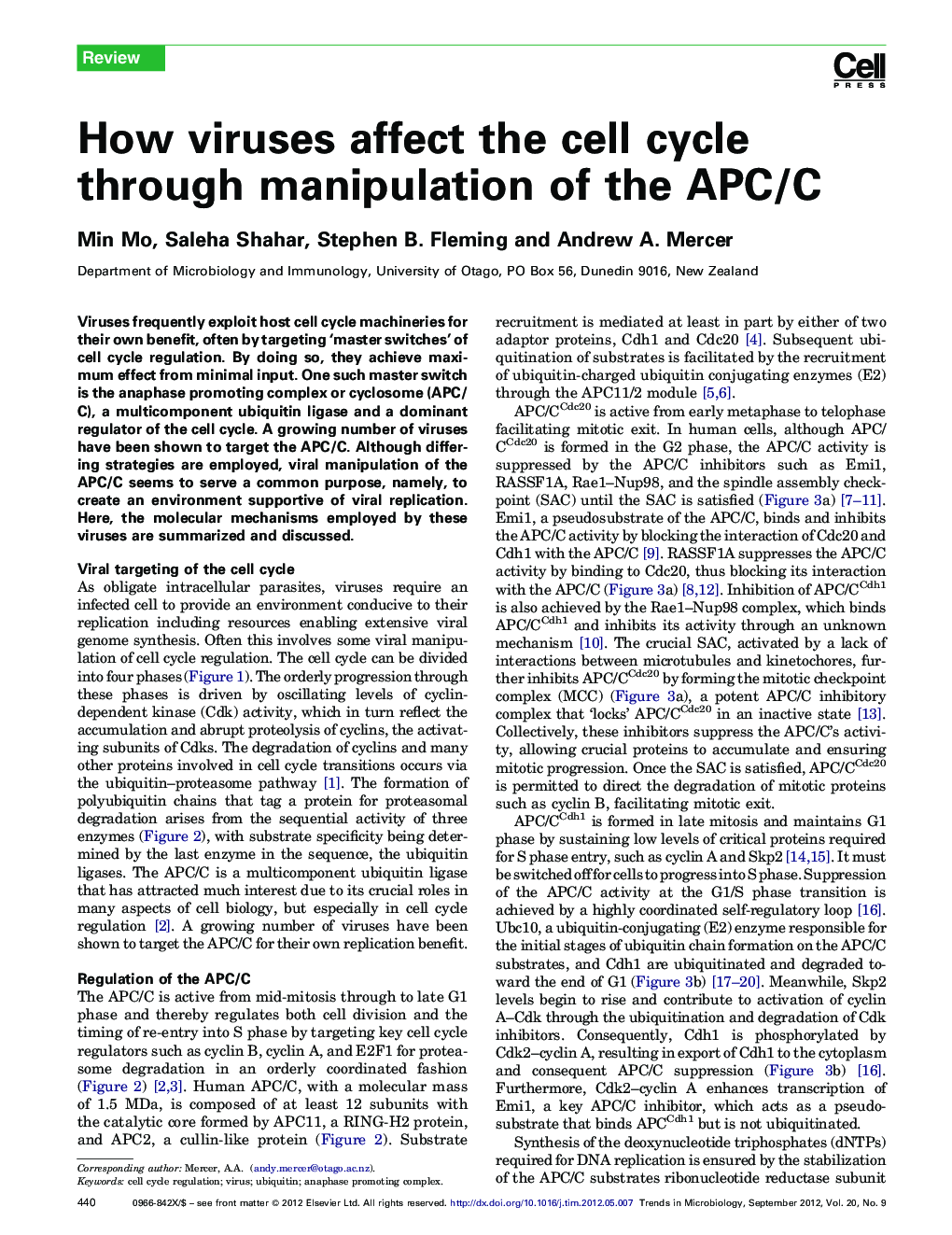 How viruses affect the cell cycle through manipulation of the APC/C