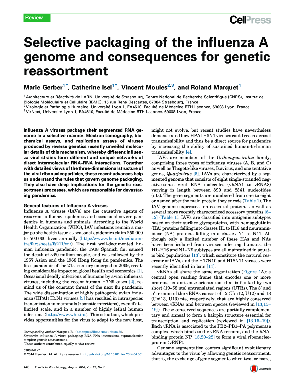 بسته بندی انتخابی ژنوم آنفلوآنزا و عواقب آن برای تربیت ژنتیکی 