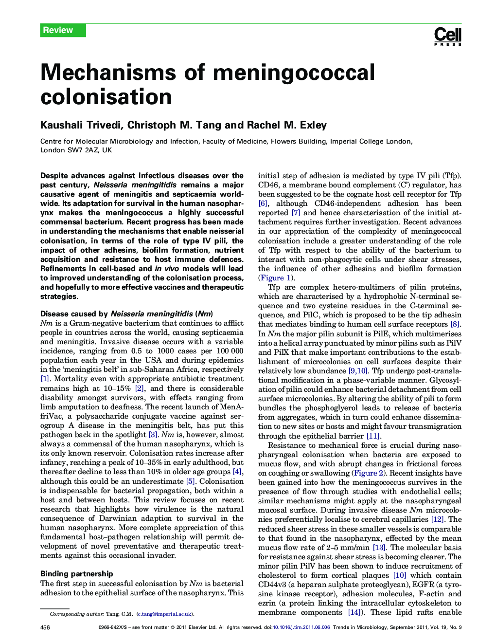 Mechanisms of meningococcal colonisation