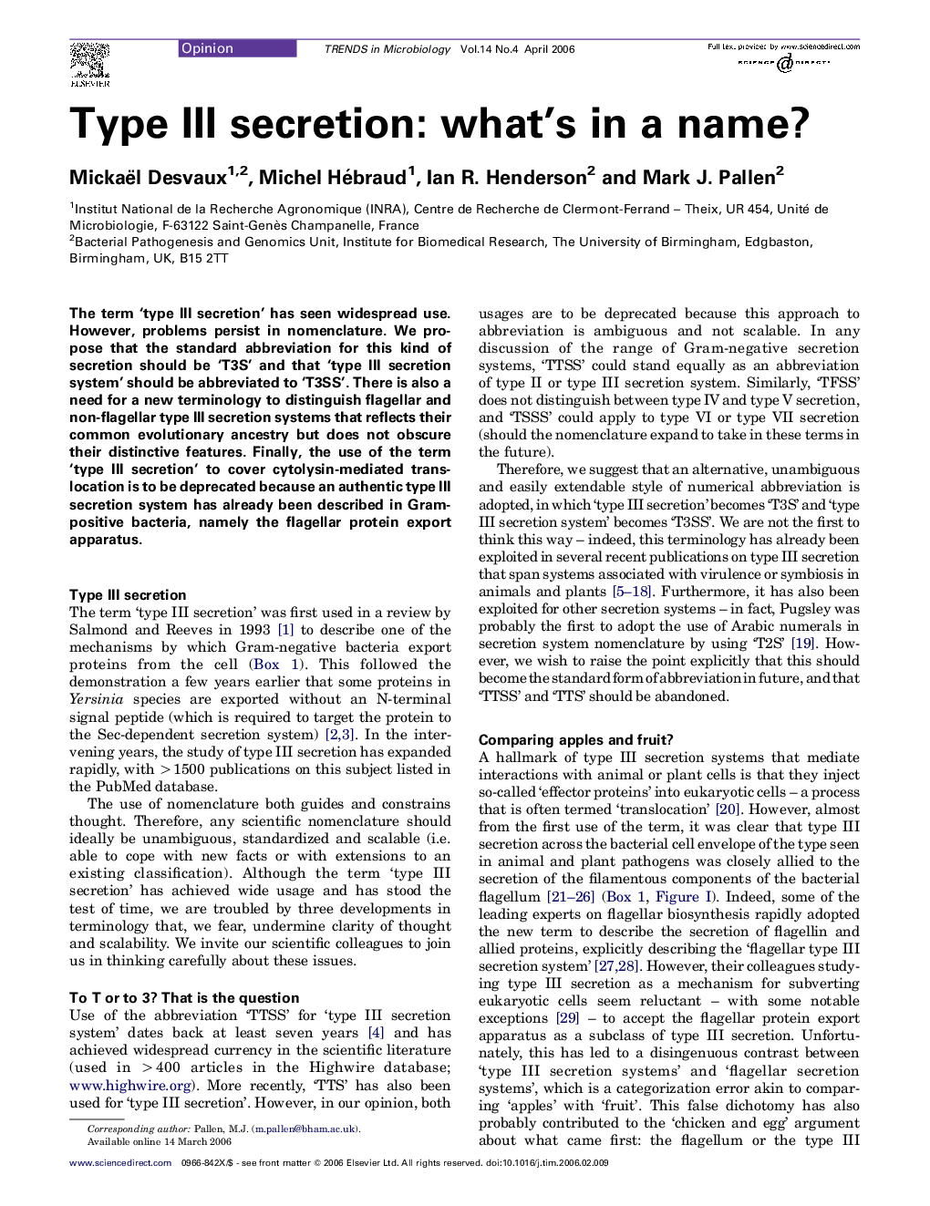 Type III secretion: what's in a name?