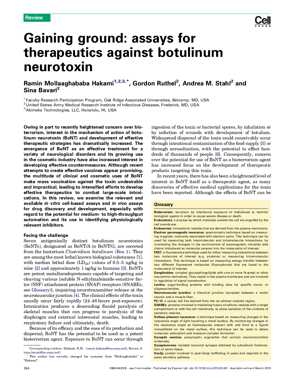 Gaining ground: assays for therapeutics against botulinum neurotoxin